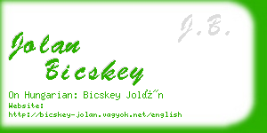 jolan bicskey business card